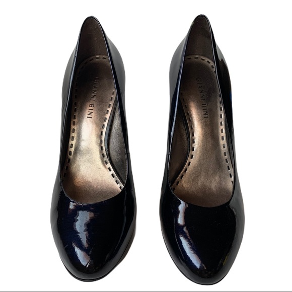 Gianni Bini Shoes - Gianni Bini Navy Blue Patent Leather Pumps Heels